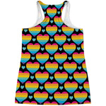 Rainbow LGBT Pride Heart Pattern Print Women's Racerback Tank Top