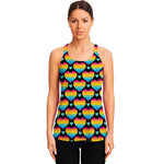 Rainbow LGBT Pride Heart Pattern Print Women's Racerback Tank Top