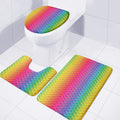 Rainbow Mermaid Scale Pattern Print 3 Piece Bath Mat Set