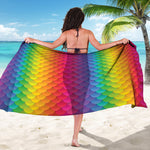 Rainbow Mermaid Scale Pattern Print Beach Sarong Wrap