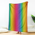 Rainbow Mermaid Scale Pattern Print Blanket