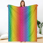 Rainbow Mermaid Scale Pattern Print Blanket