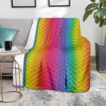 Rainbow Mermaid Scale Pattern Print Blanket
