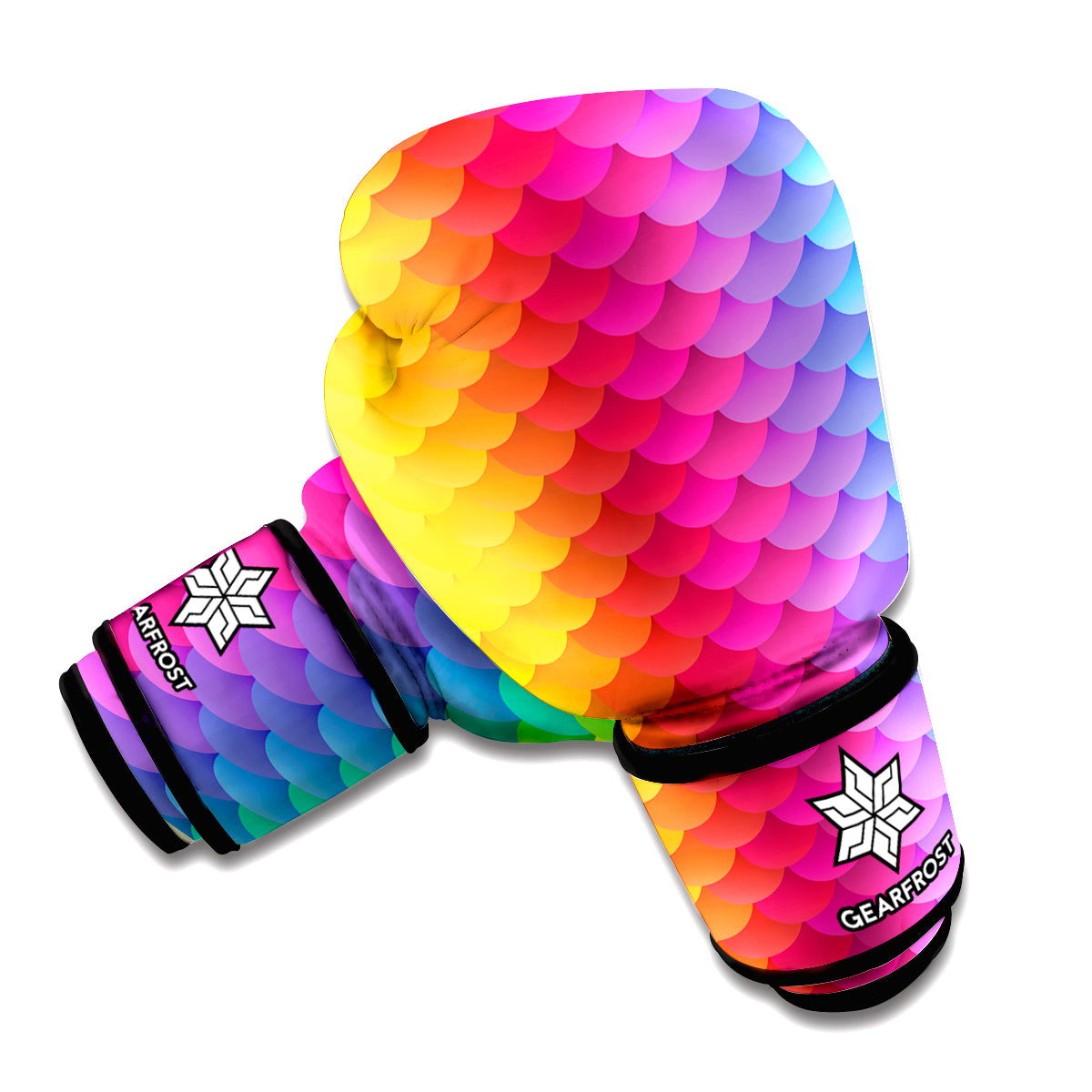 Rainbow Mermaid Scale Pattern Print Boxing Gloves