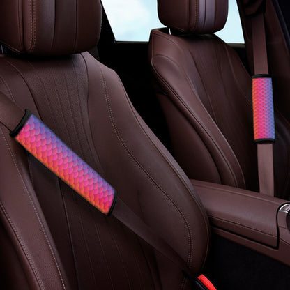 Rainbow Mermaid Scale Pattern Print Car Seat Belt Covers