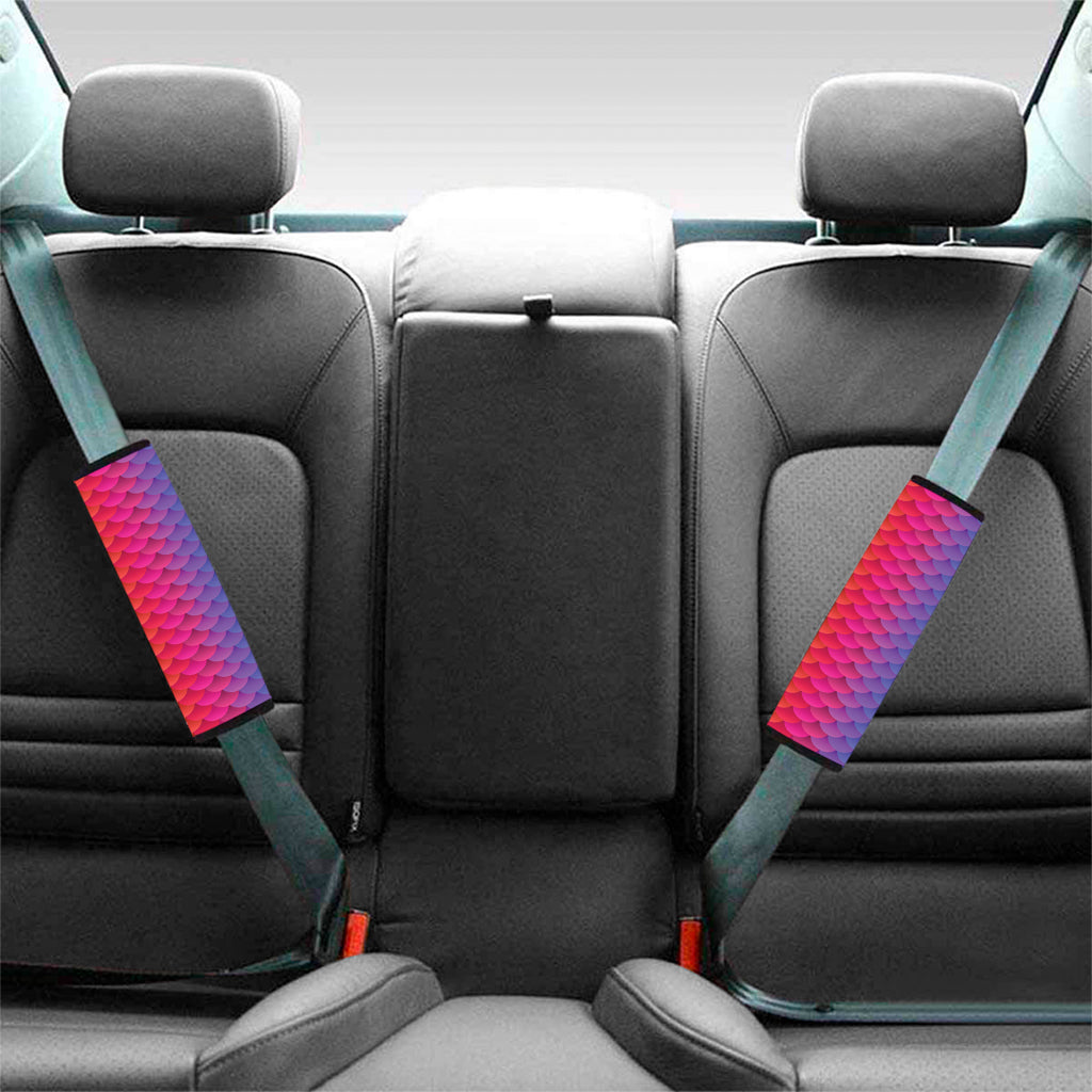 Rainbow Mermaid Scale Pattern Print Car Seat Belt Covers