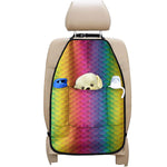 Rainbow Mermaid Scale Pattern Print Car Seat Organizers