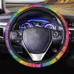 Rainbow Mermaid Scale Pattern Print Car Steering Wheel Cover