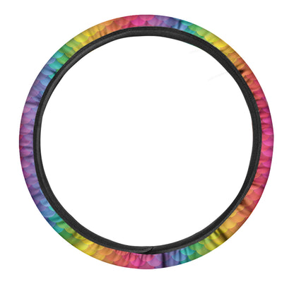 Rainbow Mermaid Scale Pattern Print Car Steering Wheel Cover