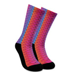 Rainbow Mermaid Scale Pattern Print Crew Socks