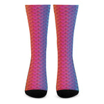 Rainbow Mermaid Scale Pattern Print Crew Socks
