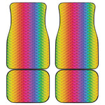 Rainbow Mermaid Scale Pattern Print Front and Back Car Floor Mats