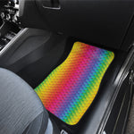 Rainbow Mermaid Scale Pattern Print Front and Back Car Floor Mats