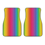 Rainbow Mermaid Scale Pattern Print Front Car Floor Mats