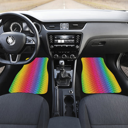 Rainbow Mermaid Scale Pattern Print Front Car Floor Mats