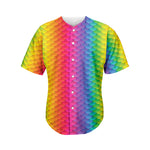Rainbow Mermaid Scale Pattern Print Men's Baseball Jersey