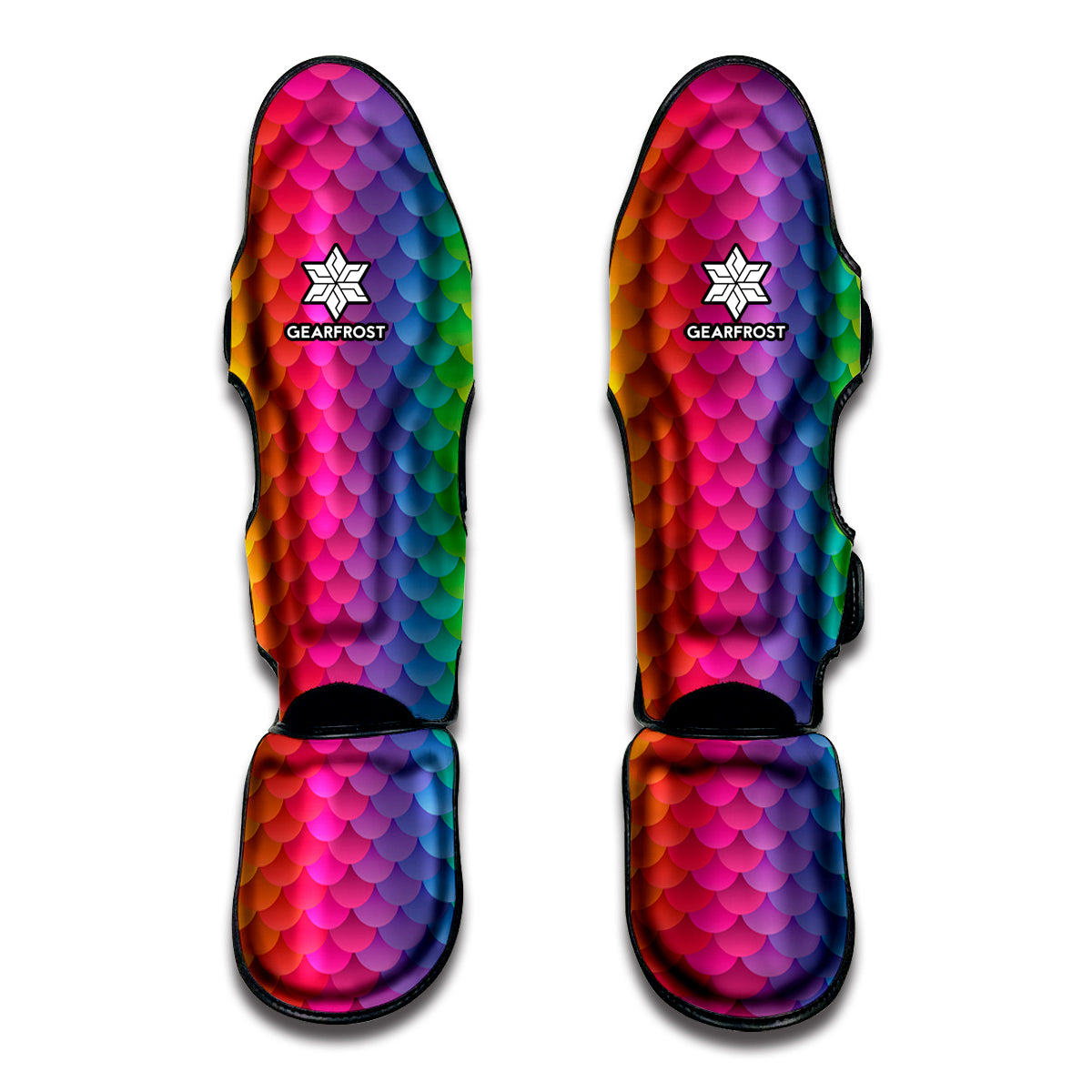 Rainbow Mermaid Scale Pattern Print Muay Thai Shin Guard