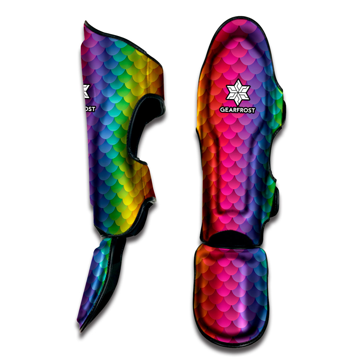 Rainbow Mermaid Scale Pattern Print Muay Thai Shin Guard