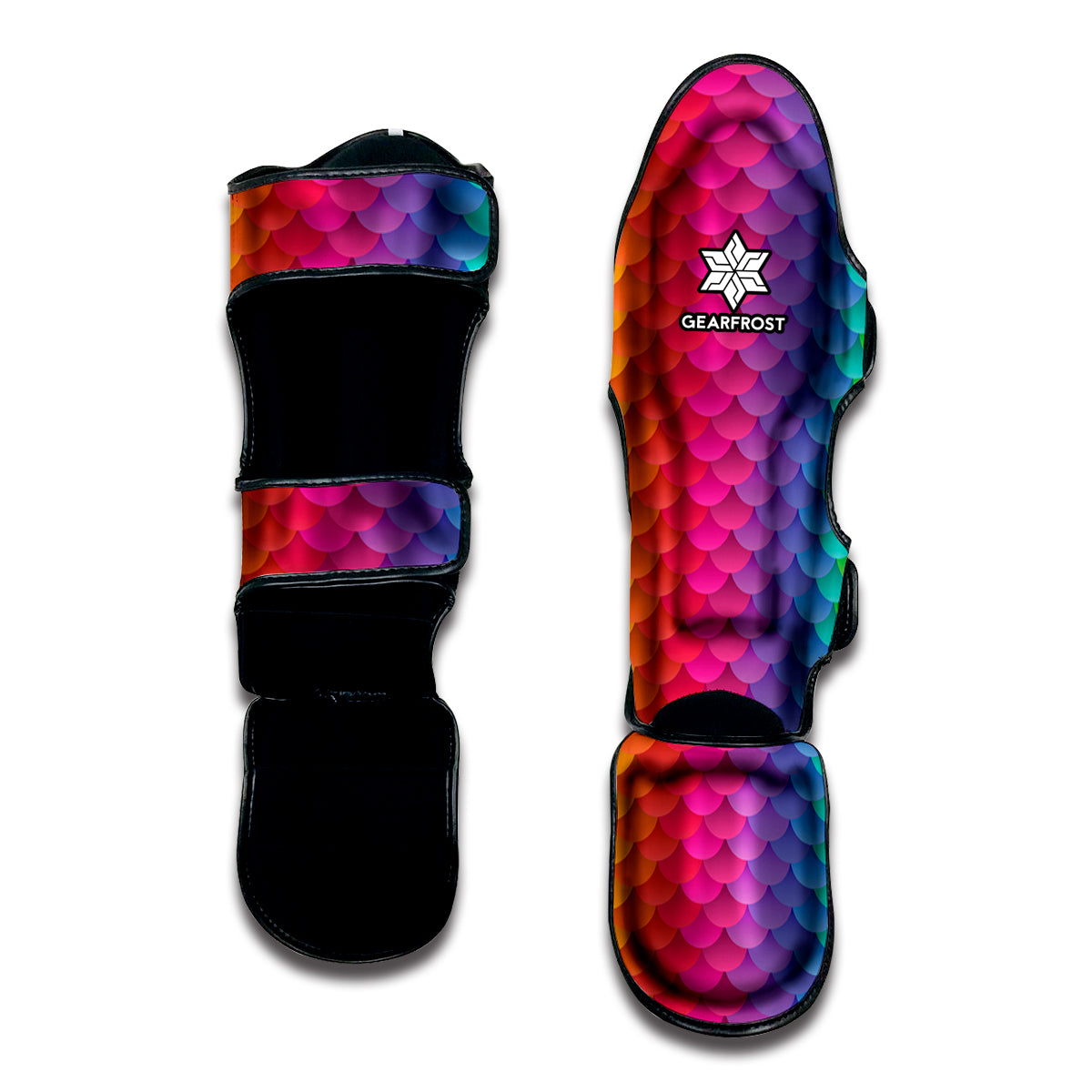 Rainbow Mermaid Scale Pattern Print Muay Thai Shin Guard