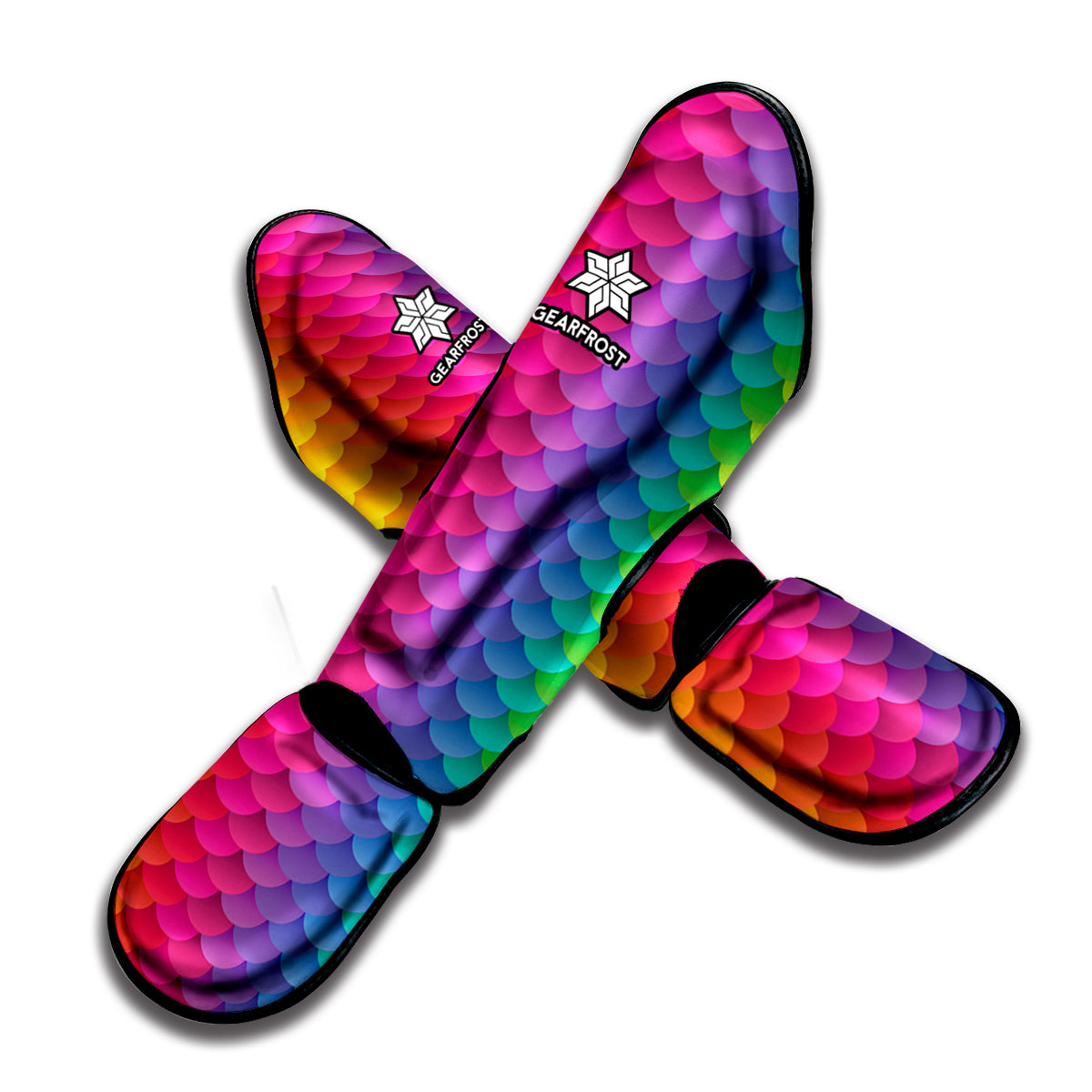 Rainbow Mermaid Scale Pattern Print Muay Thai Shin Guard