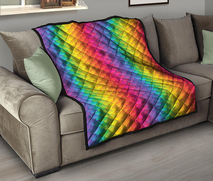 Rainbow Mermaid Scale Pattern Print Quilt