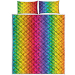 Rainbow Mermaid Scale Pattern Print Quilt Bed Set