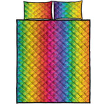 Rainbow Mermaid Scale Pattern Print Quilt Bed Set
