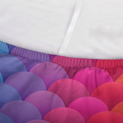 Rainbow Mermaid Scale Pattern Print Sofa Cover