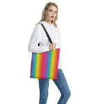 Rainbow Mermaid Scale Pattern Print Tote Bag