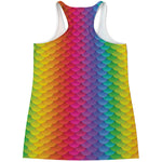 Rainbow Mermaid Scale Pattern Print Women's Racerback Tank Top