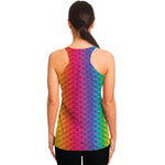 Rainbow Mermaid Scale Pattern Print Women's Racerback Tank Top