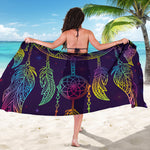 Rainbow Native Dream Catcher Print Beach Sarong Wrap