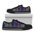 Rainbow Native Dream Catcher Print Black Low Top Sneakers
