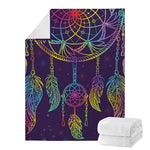 Rainbow Native Dream Catcher Print Blanket