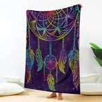 Rainbow Native Dream Catcher Print Blanket