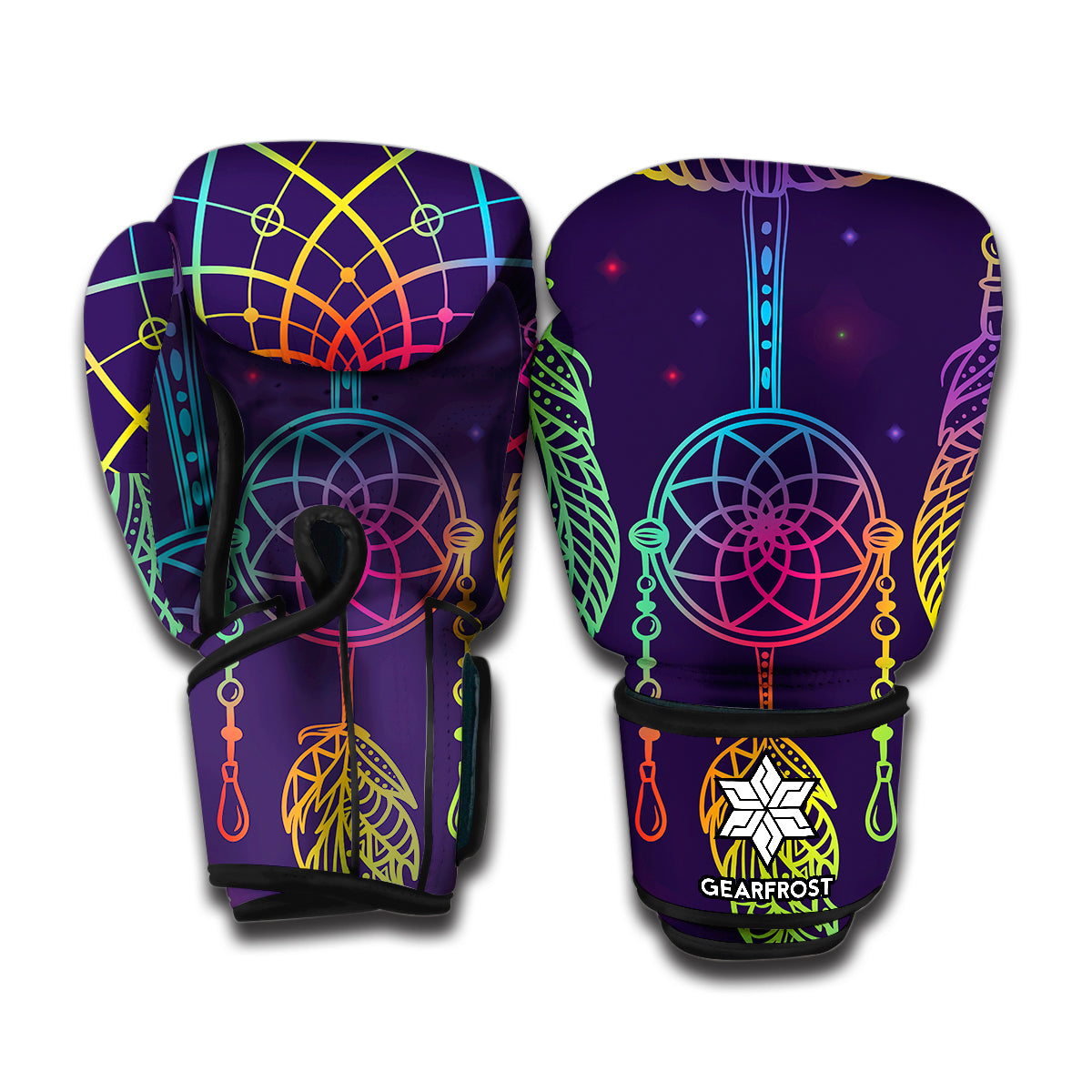 Rainbow Native Dream Catcher Print Boxing Gloves