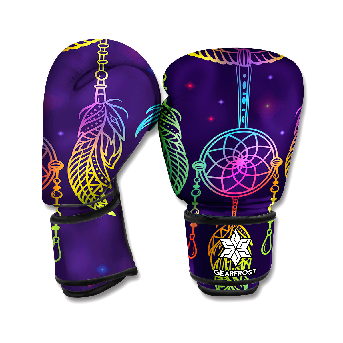 Rainbow Native Dream Catcher Print Boxing Gloves