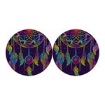 Rainbow Native Dream Catcher Print Car Coasters