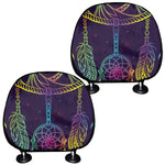 Rainbow Native Dream Catcher Print Car Headrest Covers