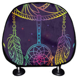 Rainbow Native Dream Catcher Print Car Headrest Covers