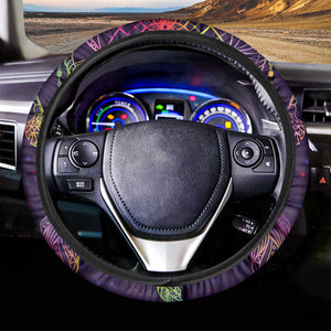 Rainbow Native Dream Catcher Print Car Steering Wheel Cover