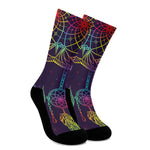 Rainbow Native Dream Catcher Print Crew Socks