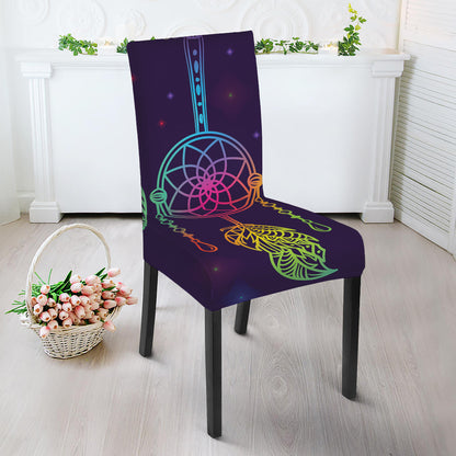 Rainbow Native Dream Catcher Print Dining Chair Slipcover