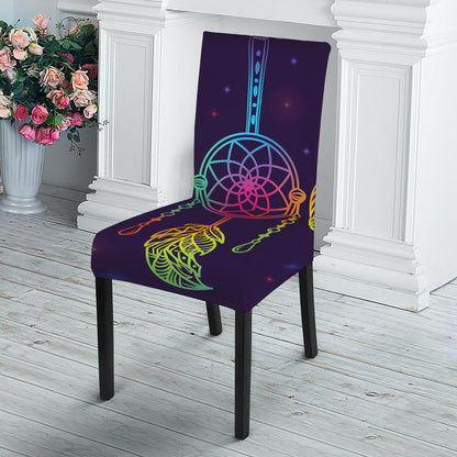 Rainbow Native Dream Catcher Print Dining Chair Slipcover