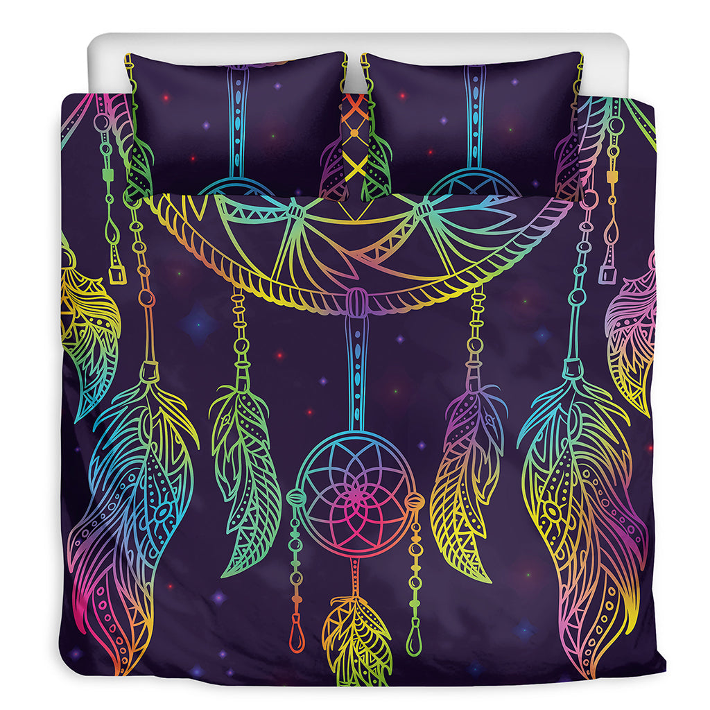 Rainbow Native Dream Catcher Print Duvet Cover Bedding Set
