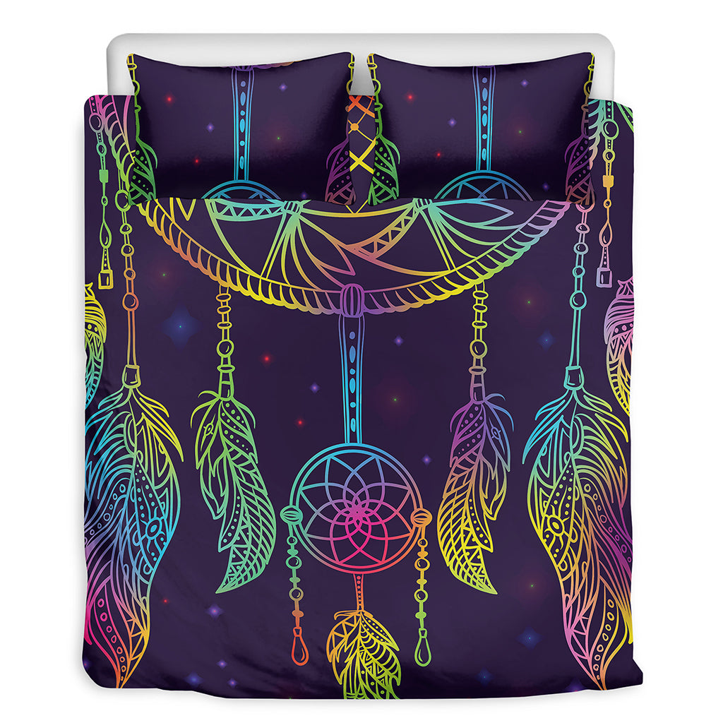 Rainbow Native Dream Catcher Print Duvet Cover Bedding Set