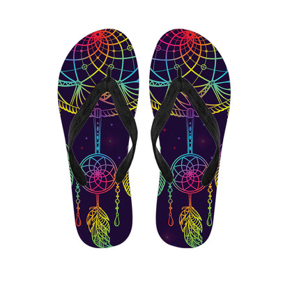 Rainbow Native Dream Catcher Print Flip Flops