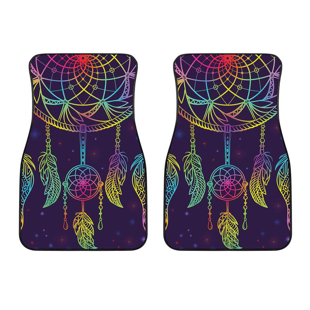 Rainbow Native Dream Catcher Print Front Car Floor Mats