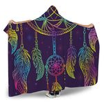 Rainbow Native Dream Catcher Print Hooded Blanket