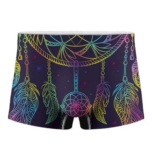 Rainbow Native Dream Catcher Print Men's Boxer Briefs